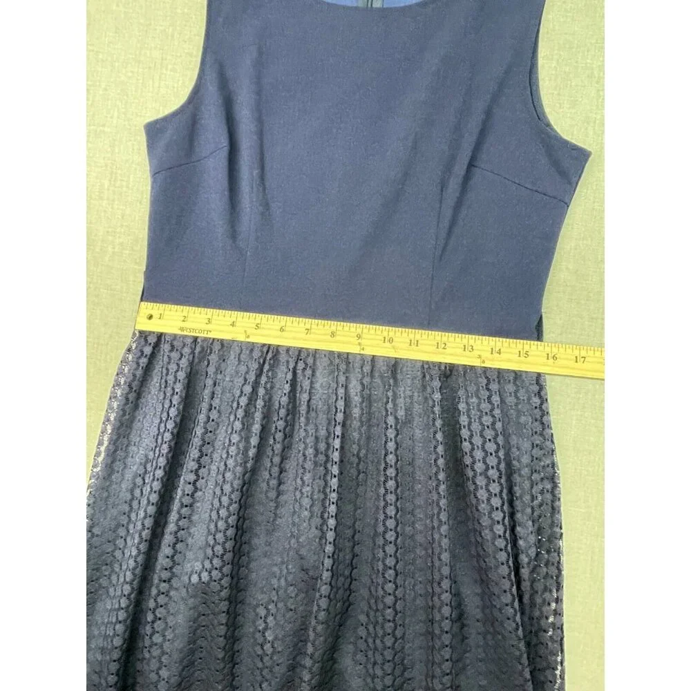 Women's Sleeveless Navy Blue Lace Midi Dress, Size - Picture 5 of 8